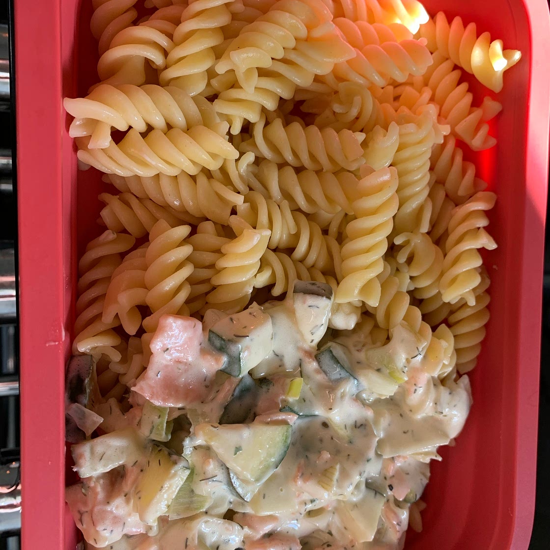 Smoked Salmon and Leek Pasta Salad