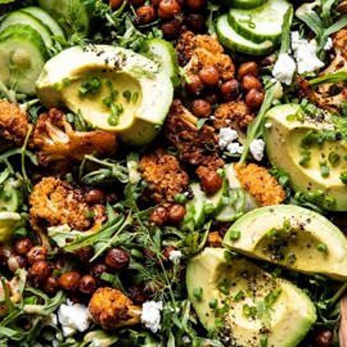 Roasted Cauliflower Salad with Creamy Honey Mustard Vinaigrette
