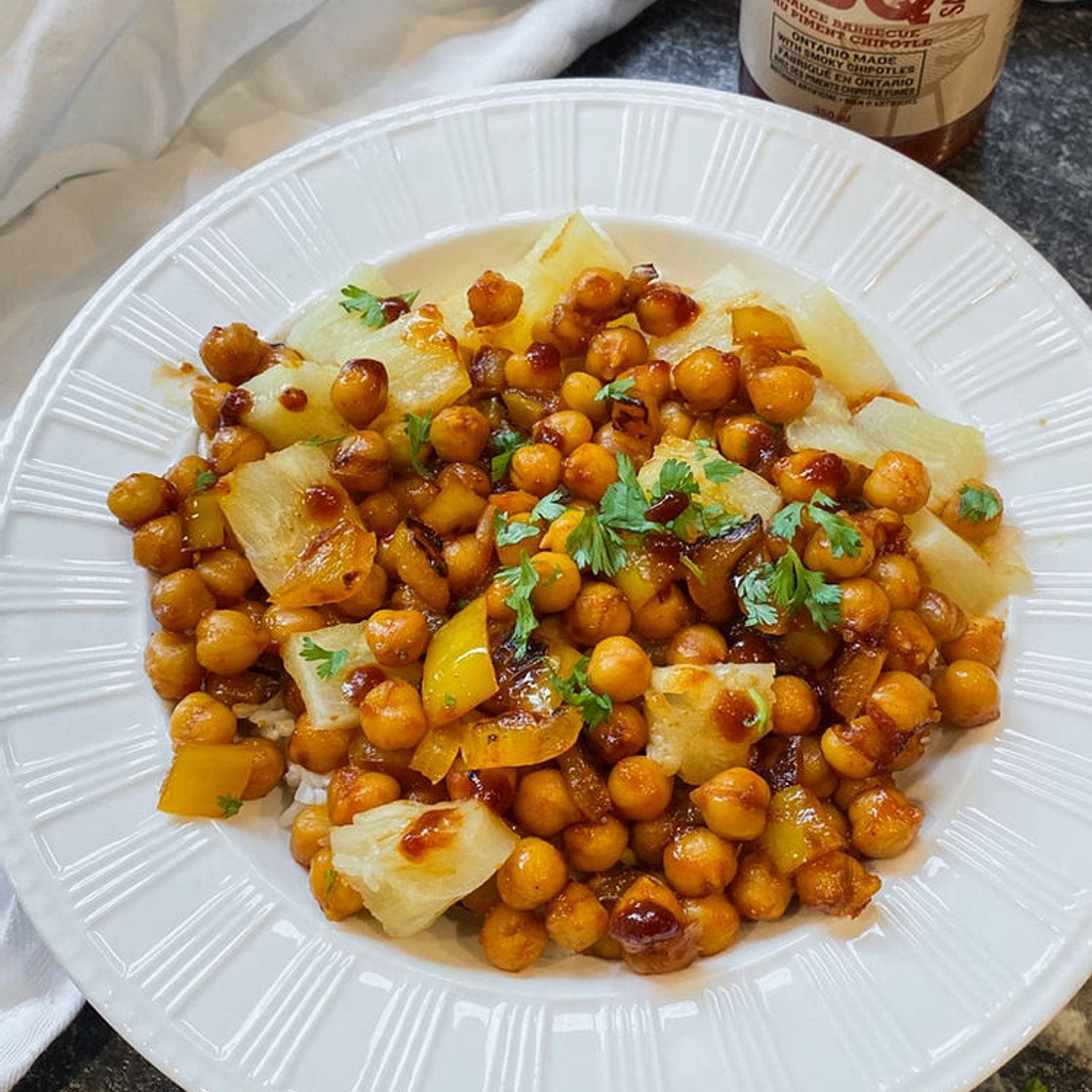 Sweet & Spicy BBQ Chickpea Bowl