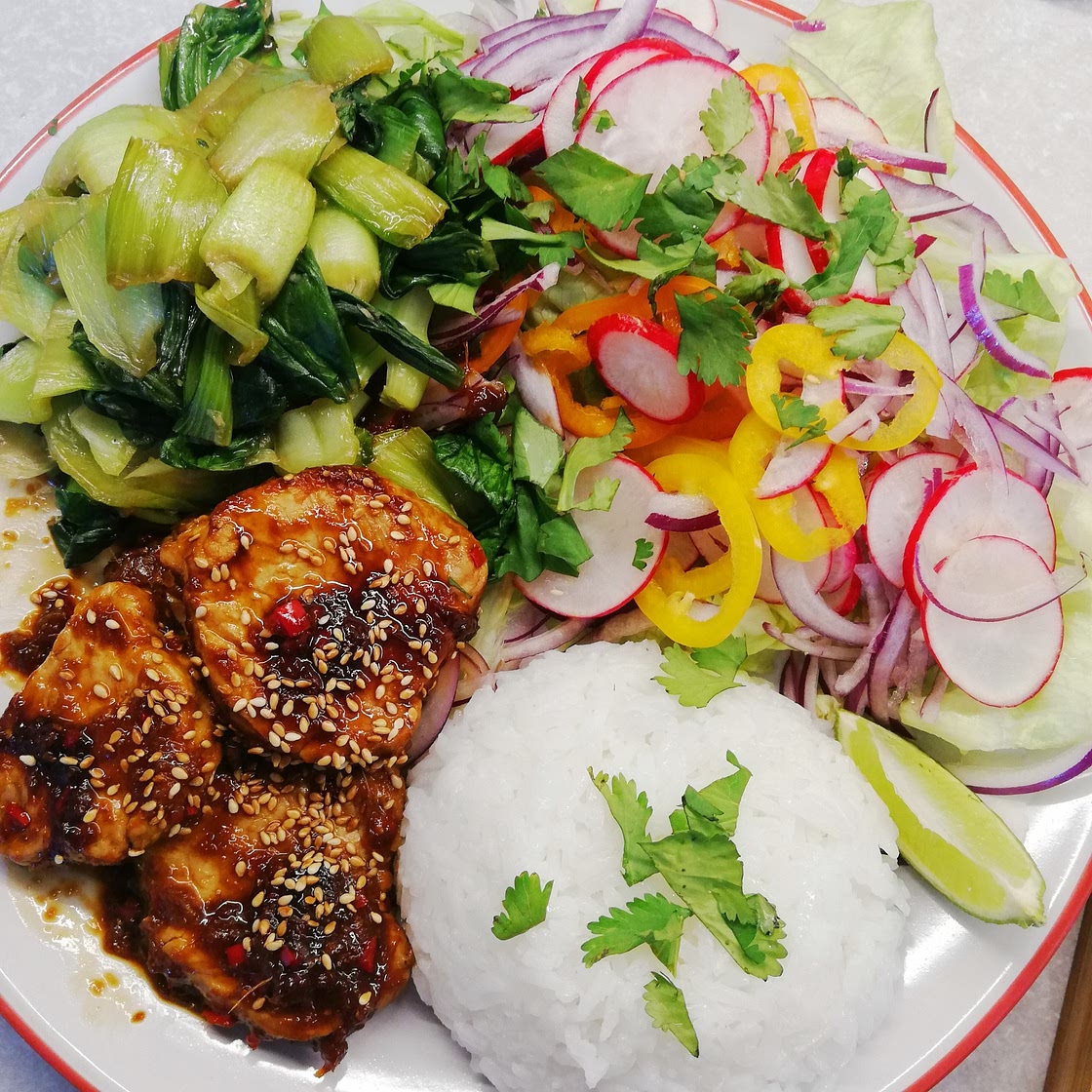 Korean pork and rice bowls