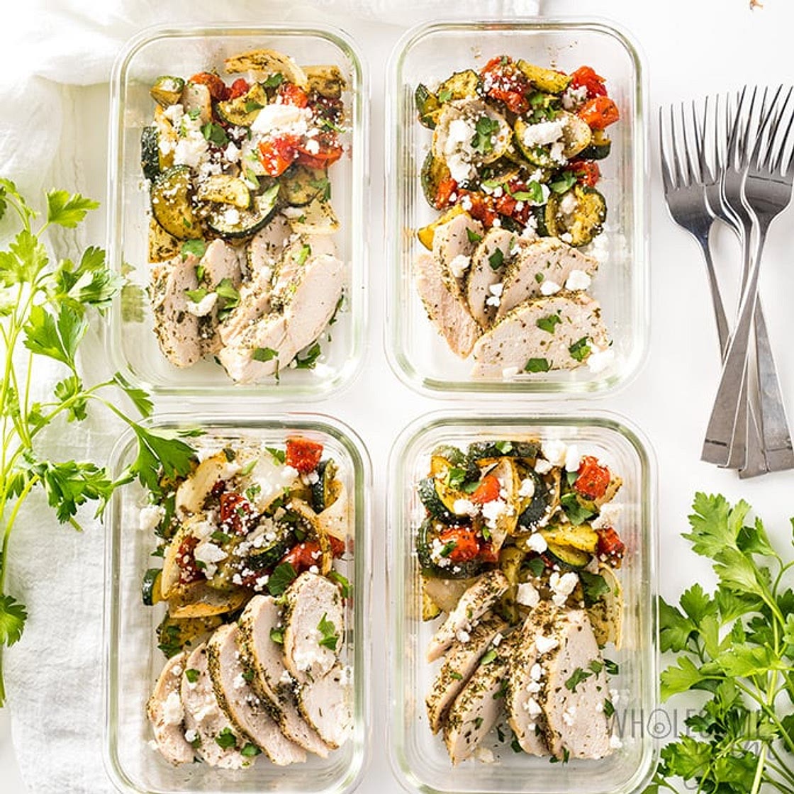 Low Carb Greek Chicken Meal Prep Bowls Recipe