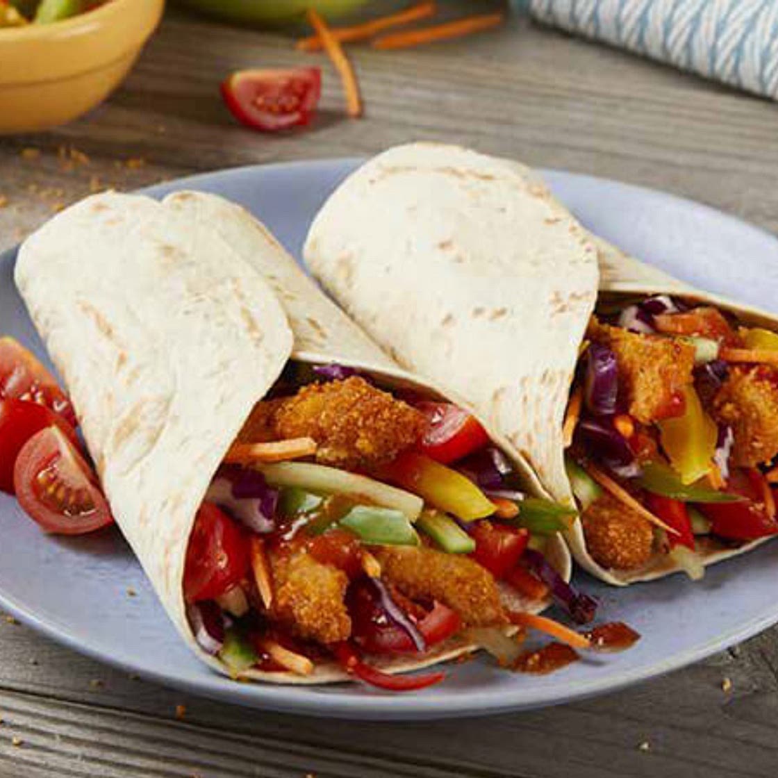 Crunchy Rainbow Chicken Fajitas
