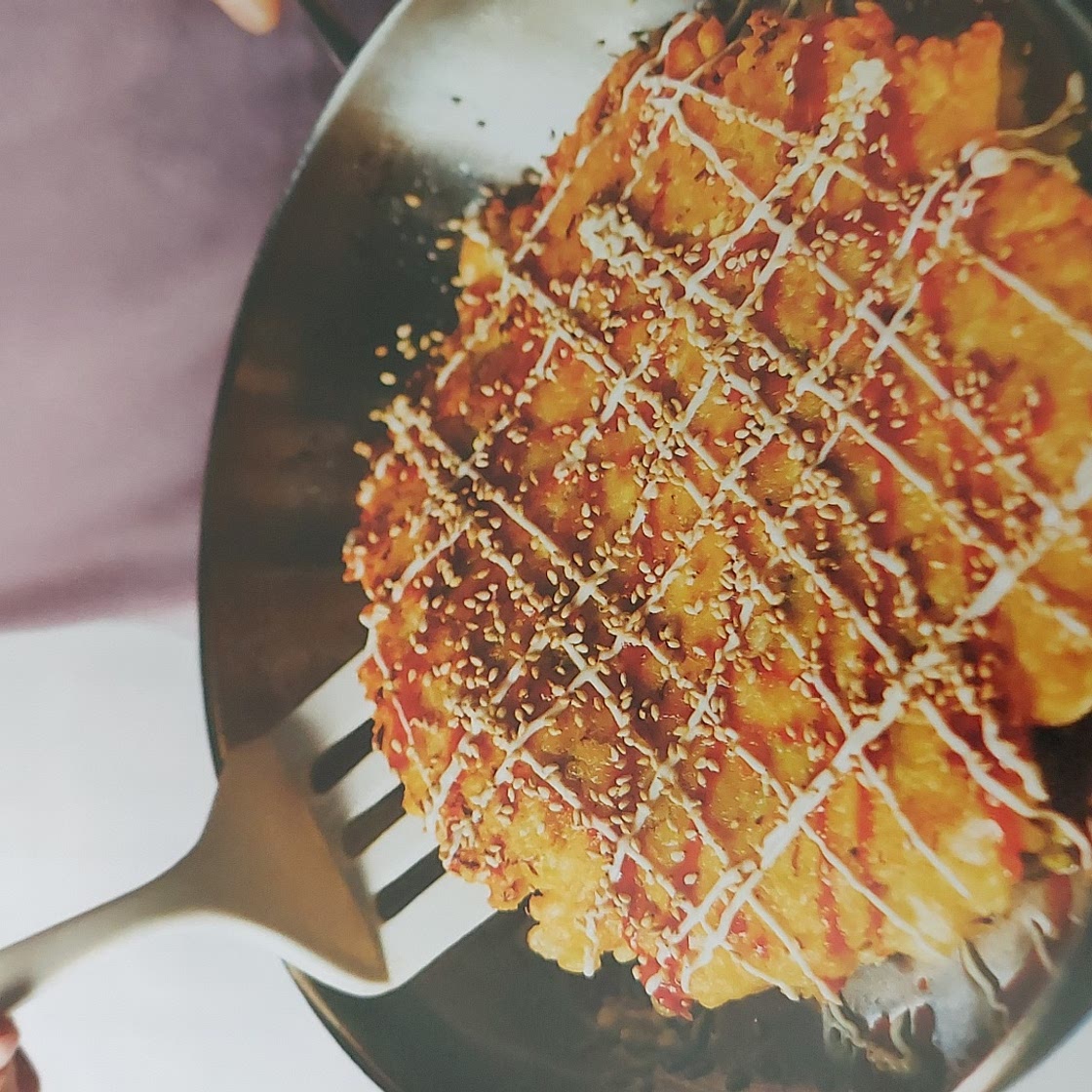 CHEESY CABBAGE + TOFU JAPANESE-INSPIRED PANCAKES