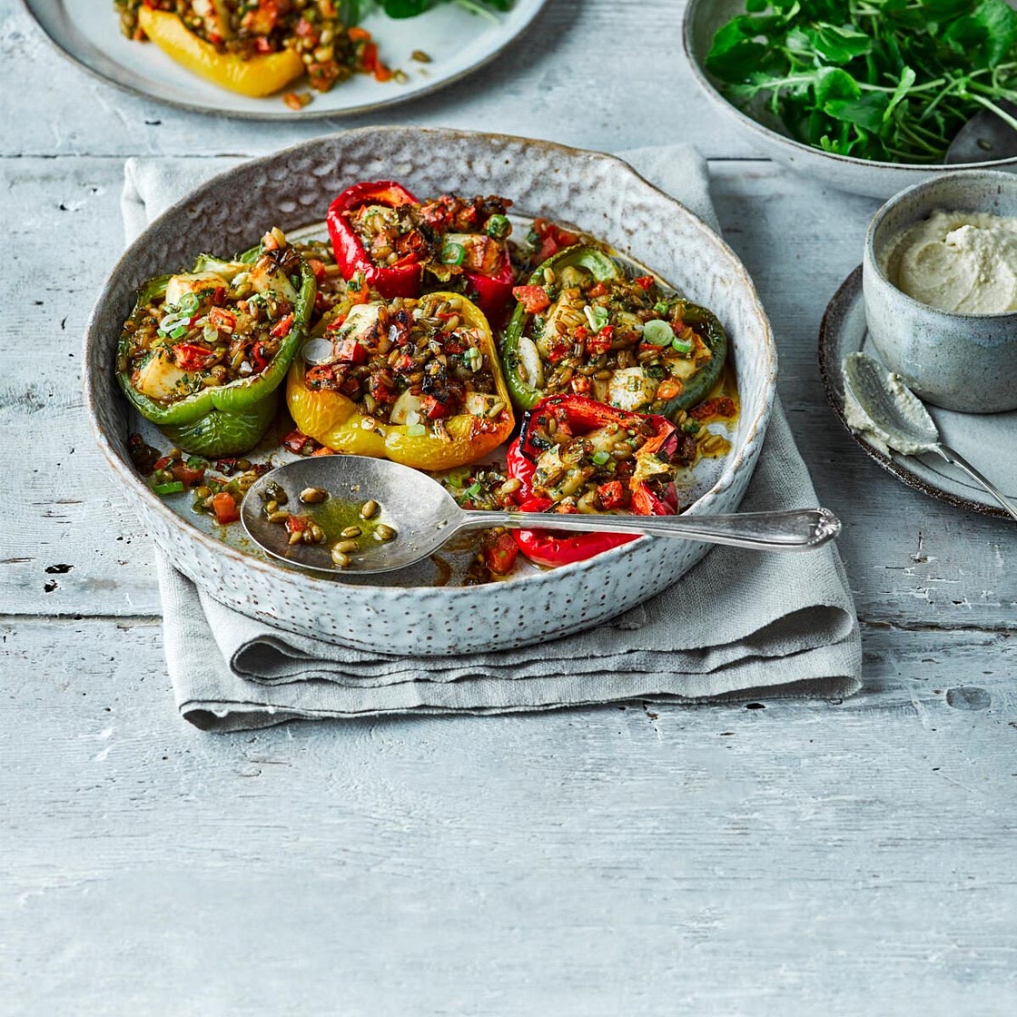 Halloumi-stuffed peppers
