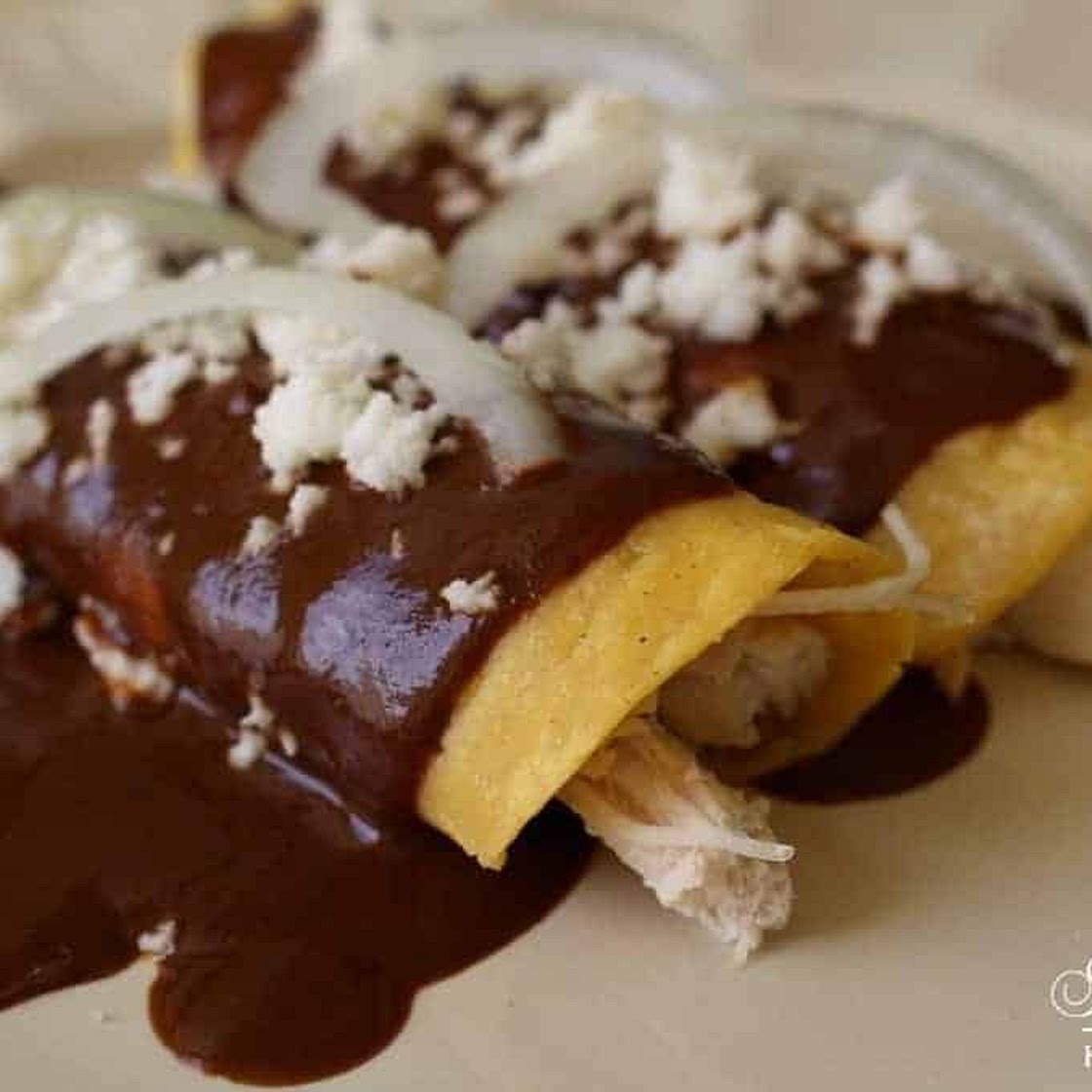 Enmoladas (Chicken Mole Enchiladas)