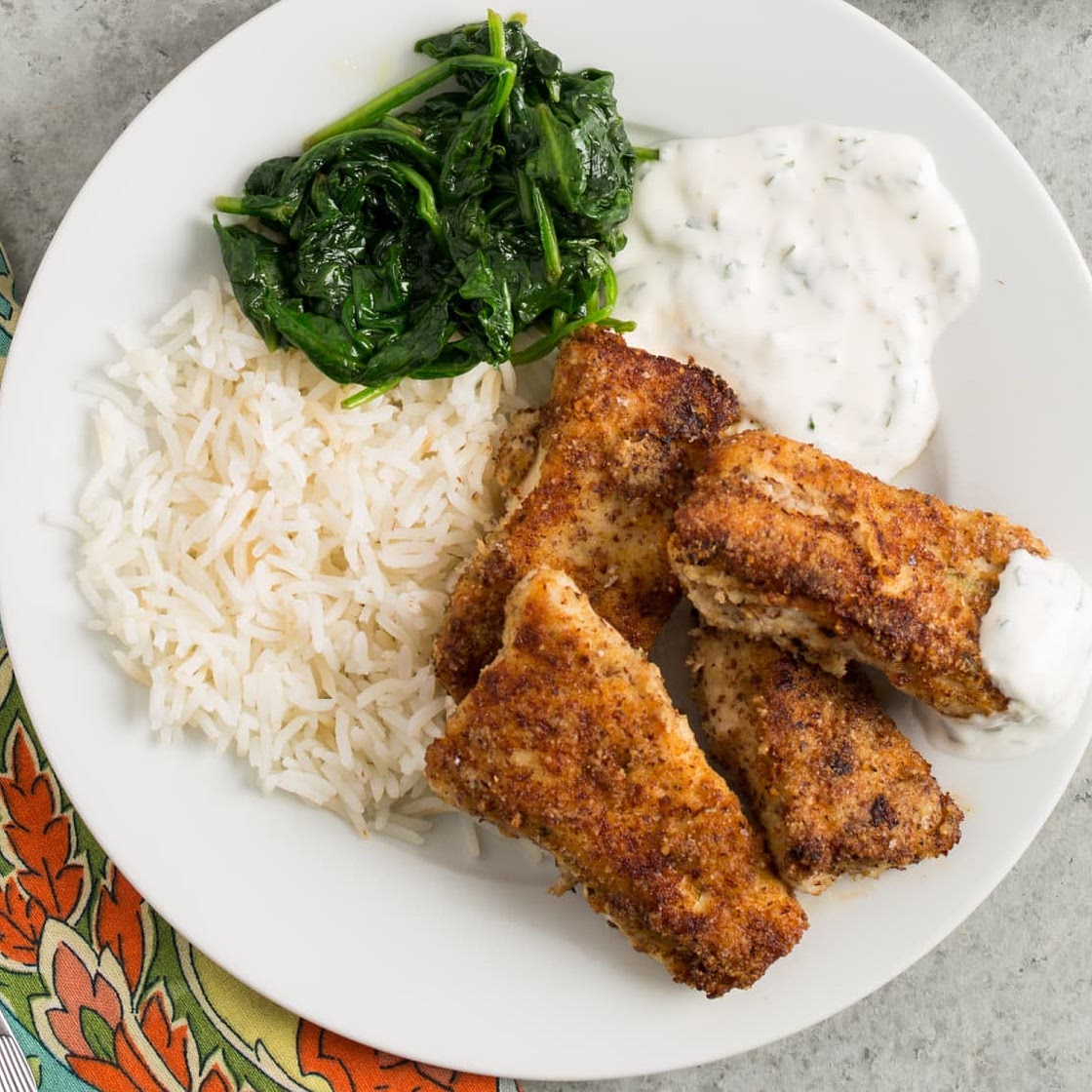Recipe: Almond-Crusted Chicken Fingers with Yogurt-Herb Dip