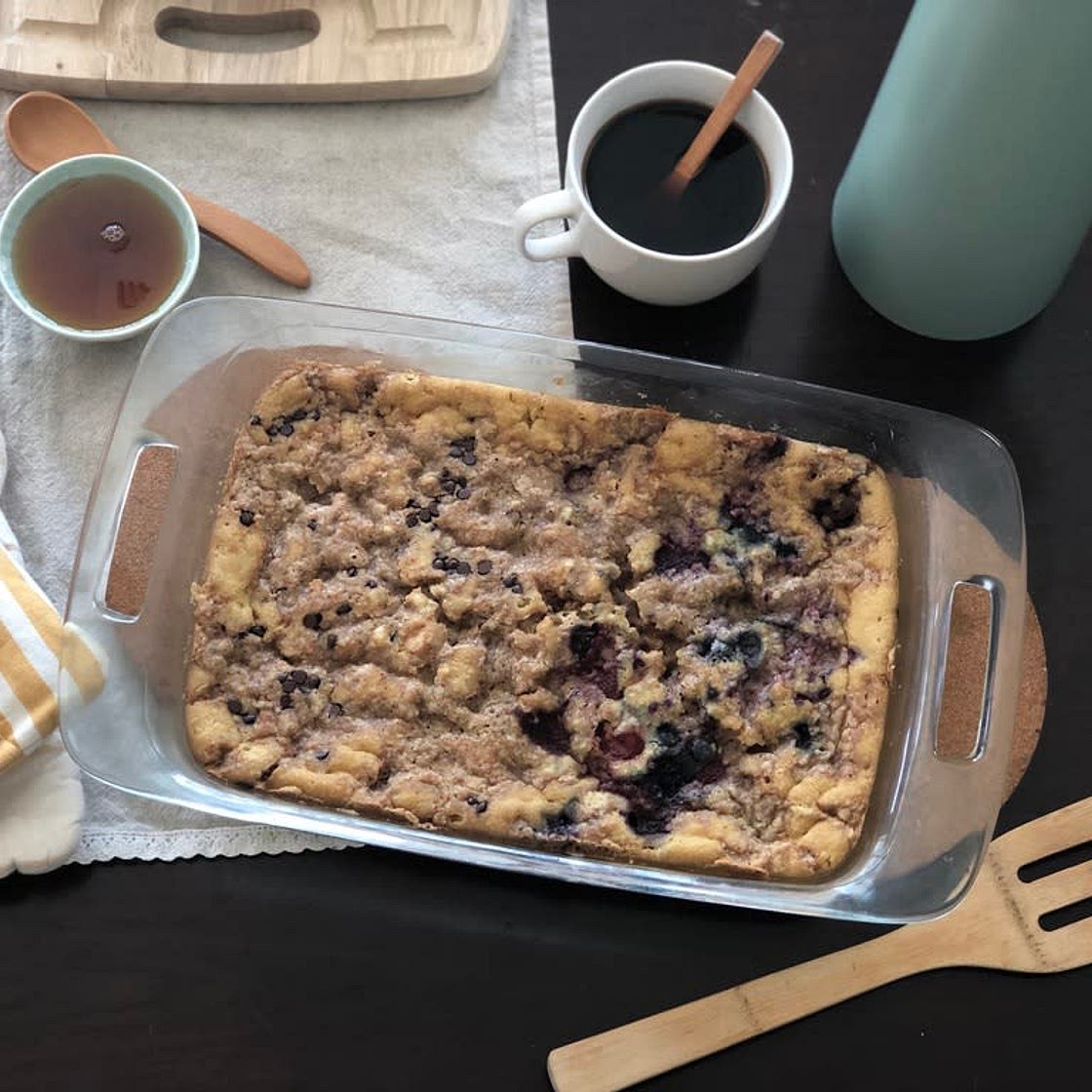 Blueberry Streusel Pancake Casserole