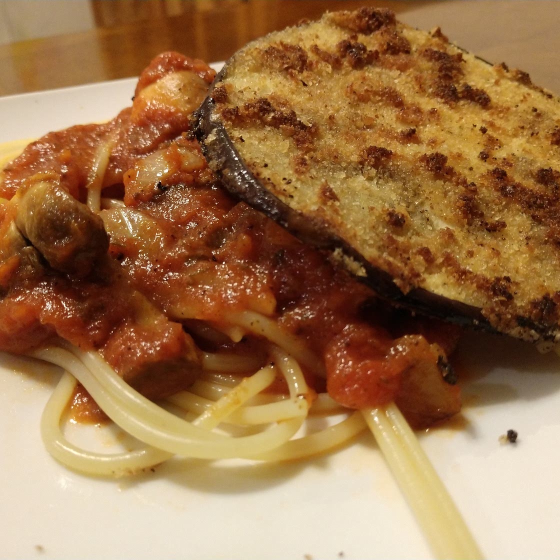 Fried eggplant spaghetti
