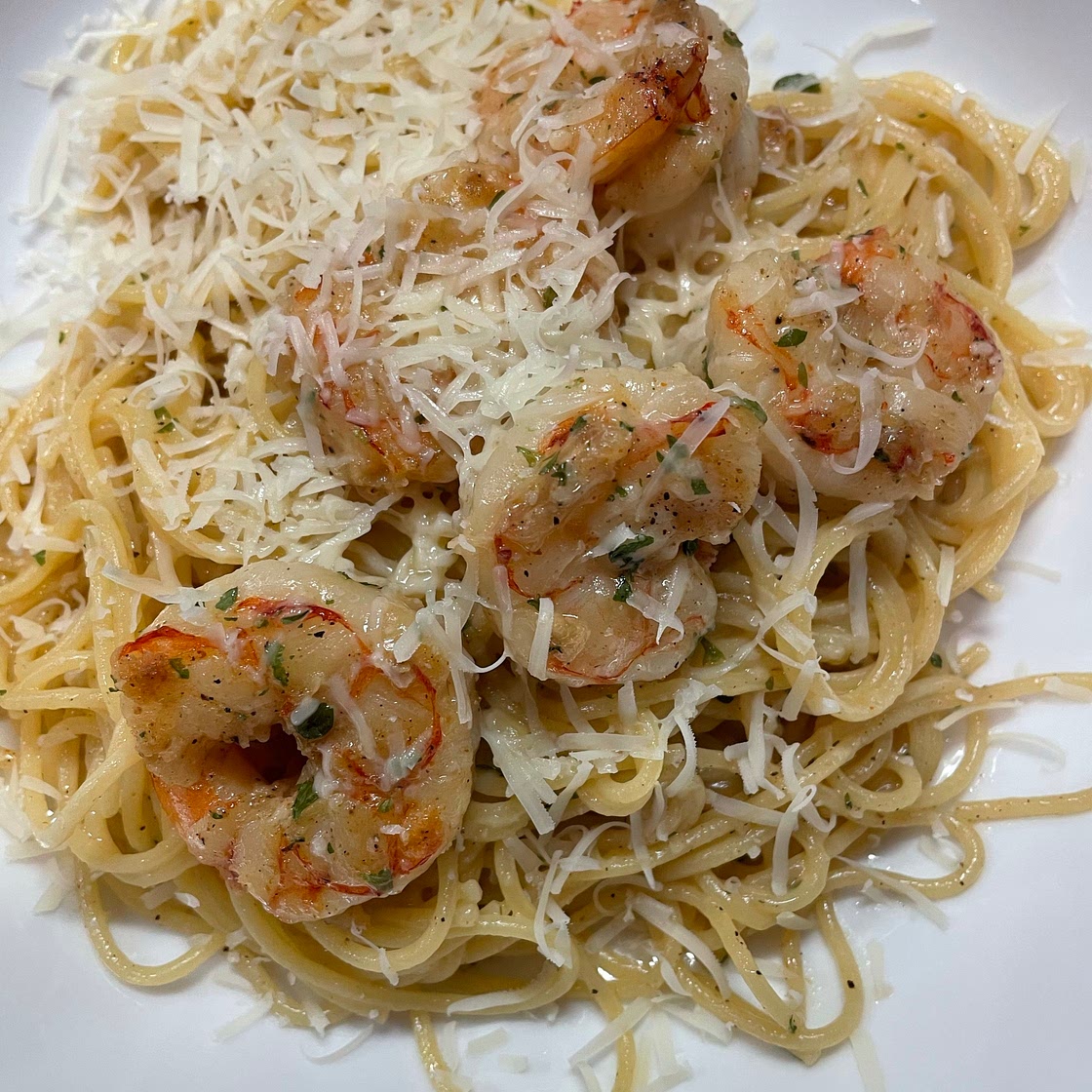 Garlic parmesan shrimp pasta 
