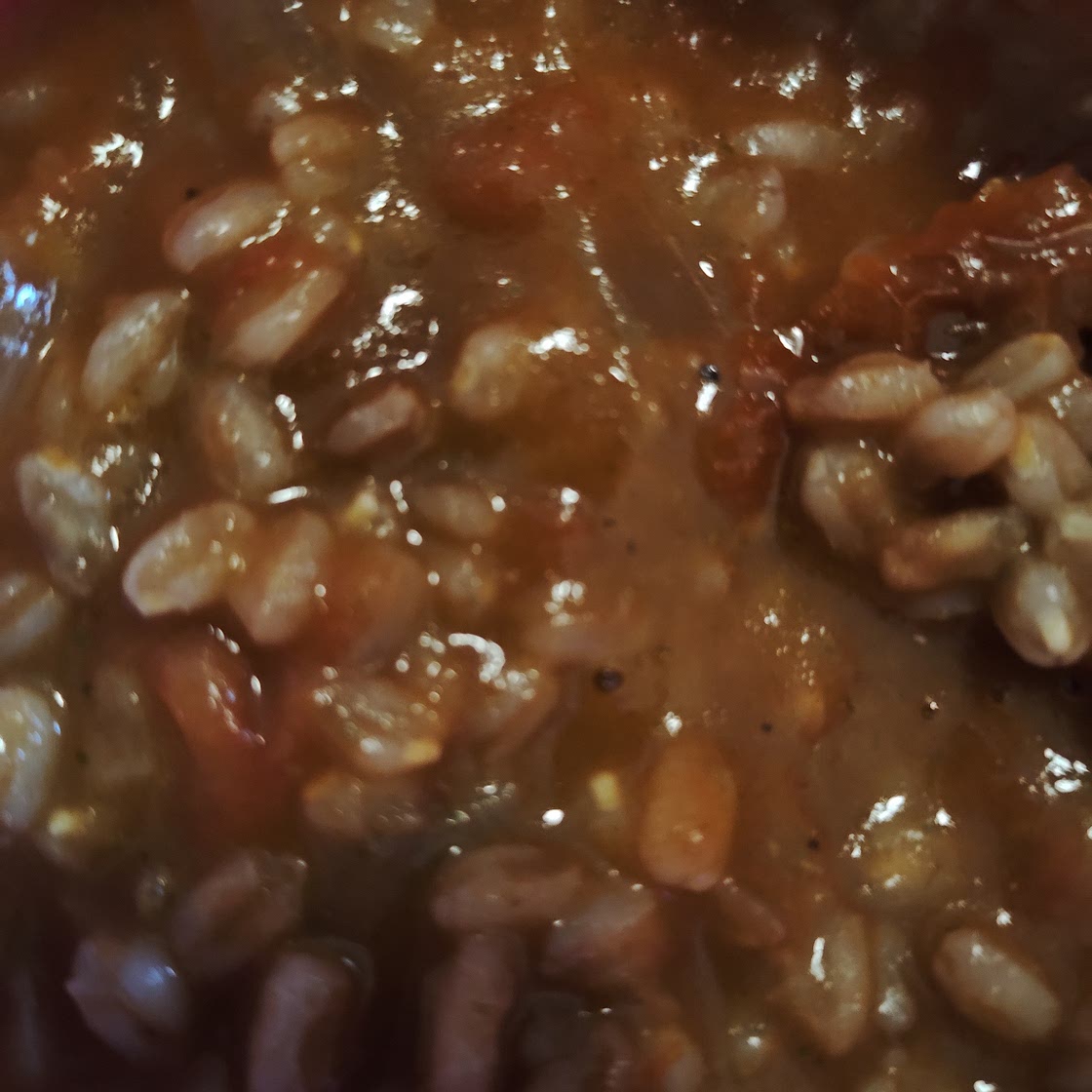 one-pan farro with tomatoes