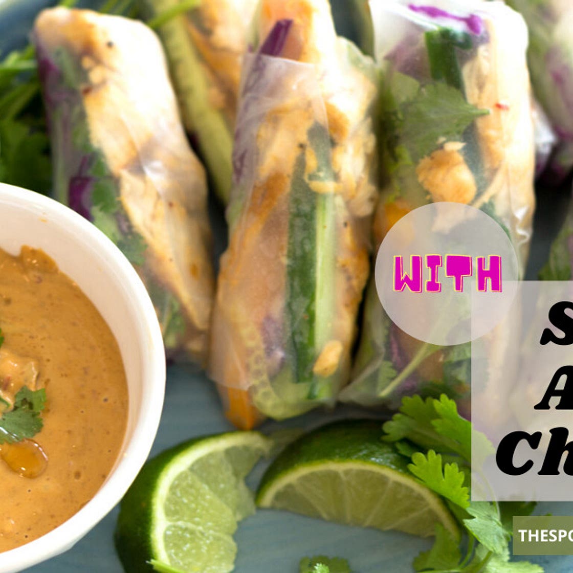 Fresh Spring Rolls with Spicy Asian Chicken