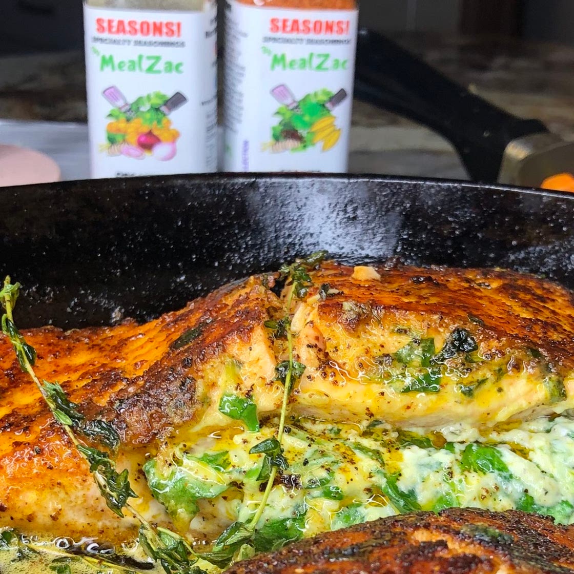 SPINACH STUFFED SALMON By MealZac