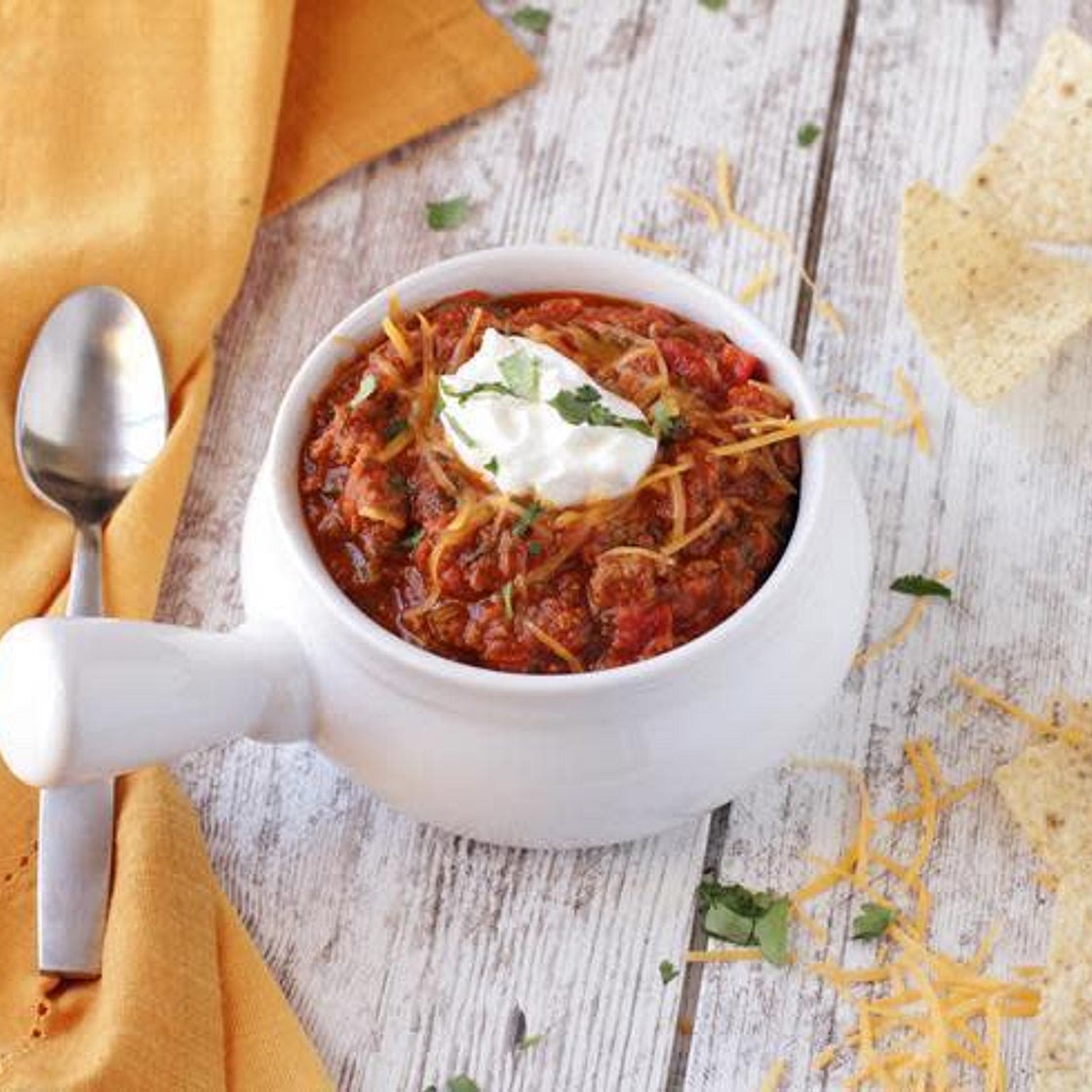 Jillian's beanless quick chili for two