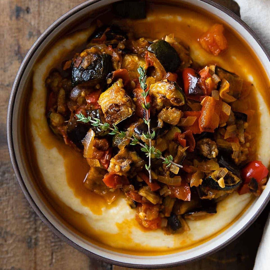 Ratatouille With Creamy Polenta