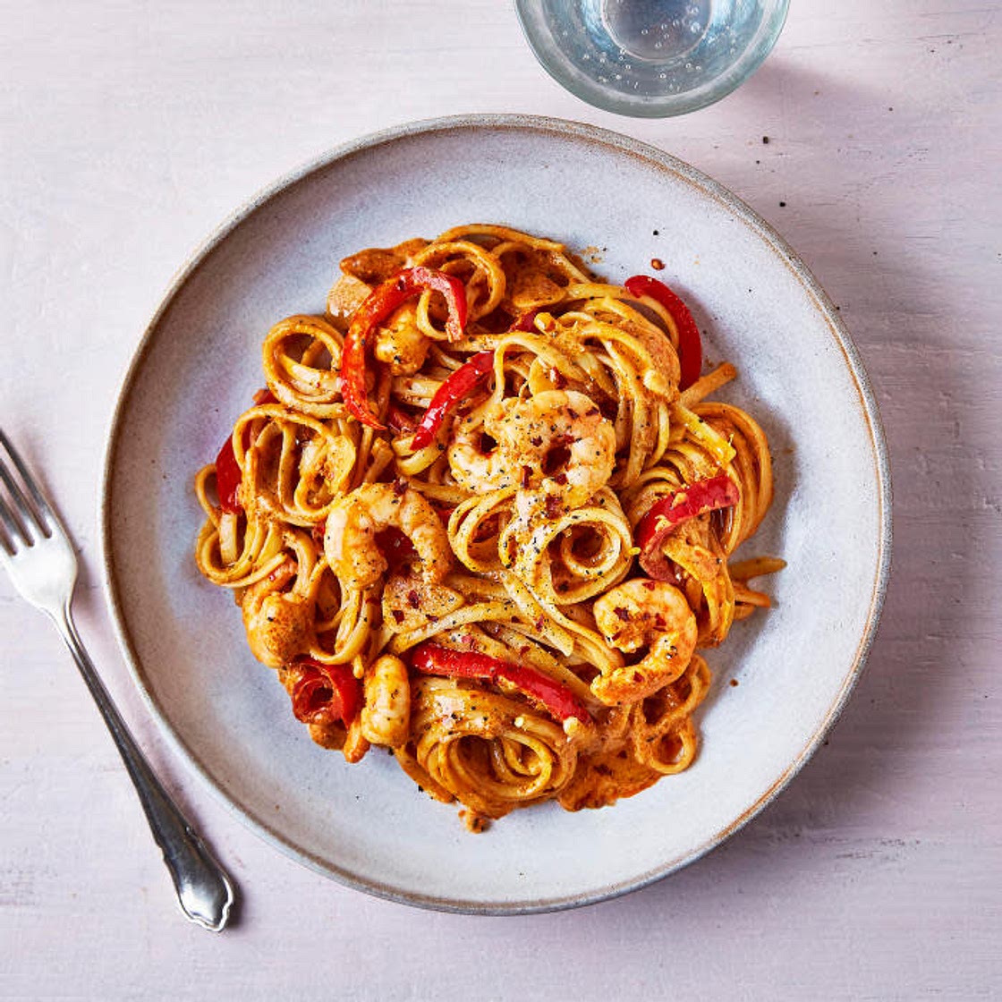 G - Pink Pesto, Prawn & Pepper Courgetti (Tweaked from original)