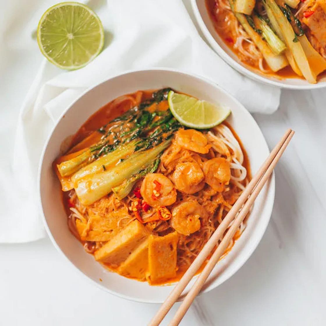 Healthy Prawn Laksa Noodle Soup