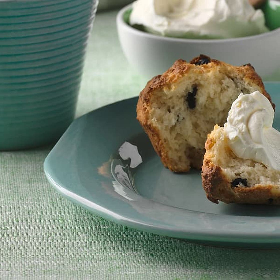 Blåbärsscones med cream-cheese
