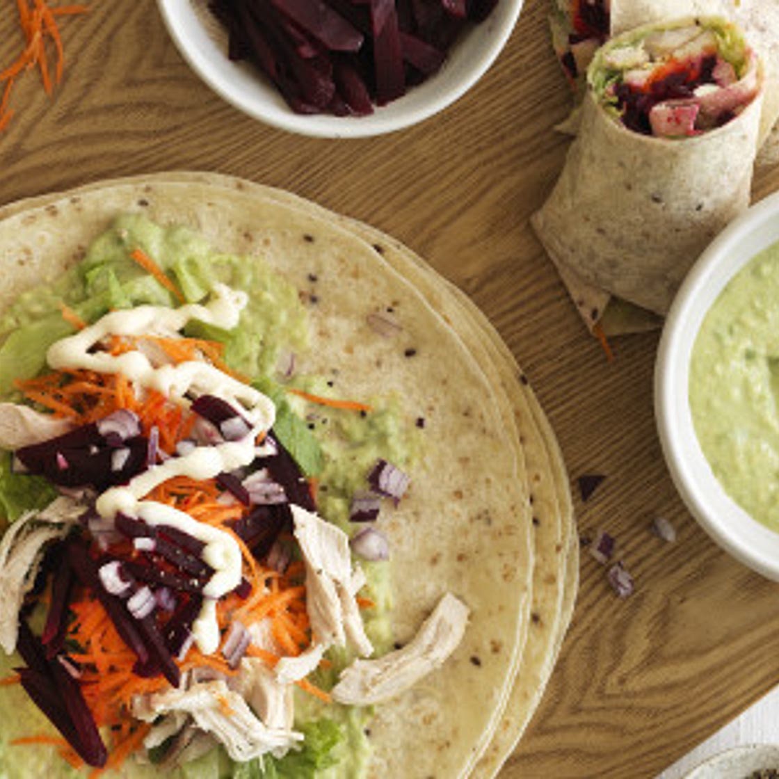 Kiwi Chicken and Avocado Mayo Wraps