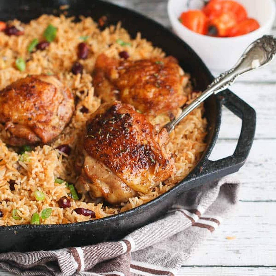 One Pot Caribbean Jerk Chicken and Rice