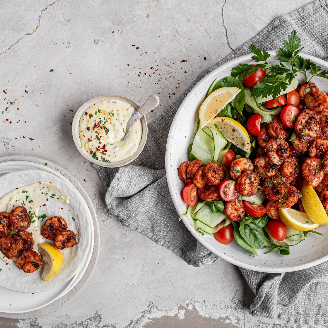 [Easy] BBQ Shrimp with Lemon Herb Aioli