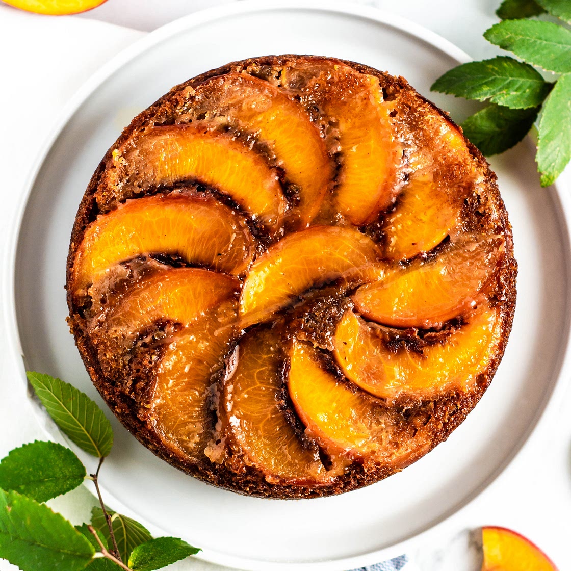 Upside Down Peach Cake