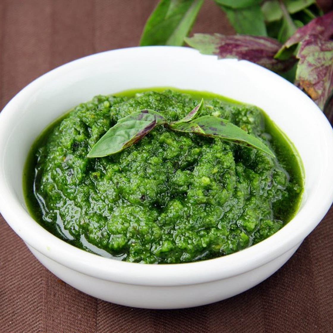 Baby pesto pasta sauce
