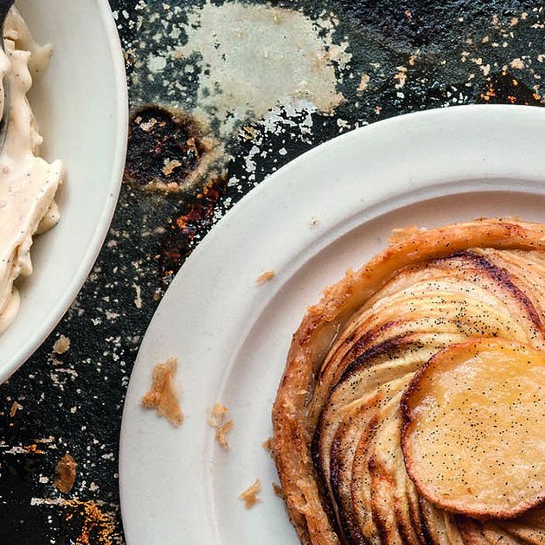 Hot Apple Tart with Vanilla Ice Cream