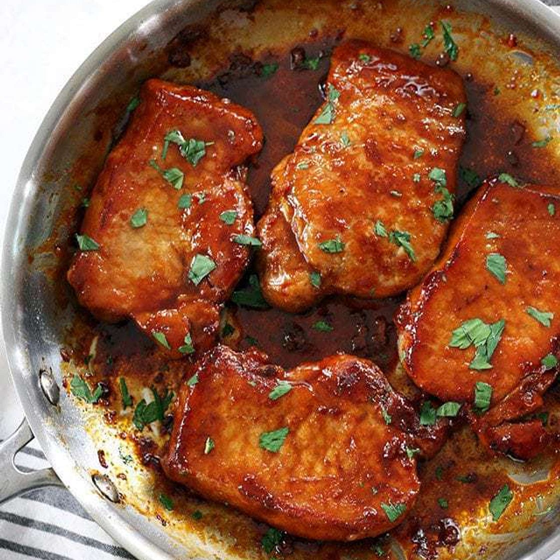 Caramelized pork chops