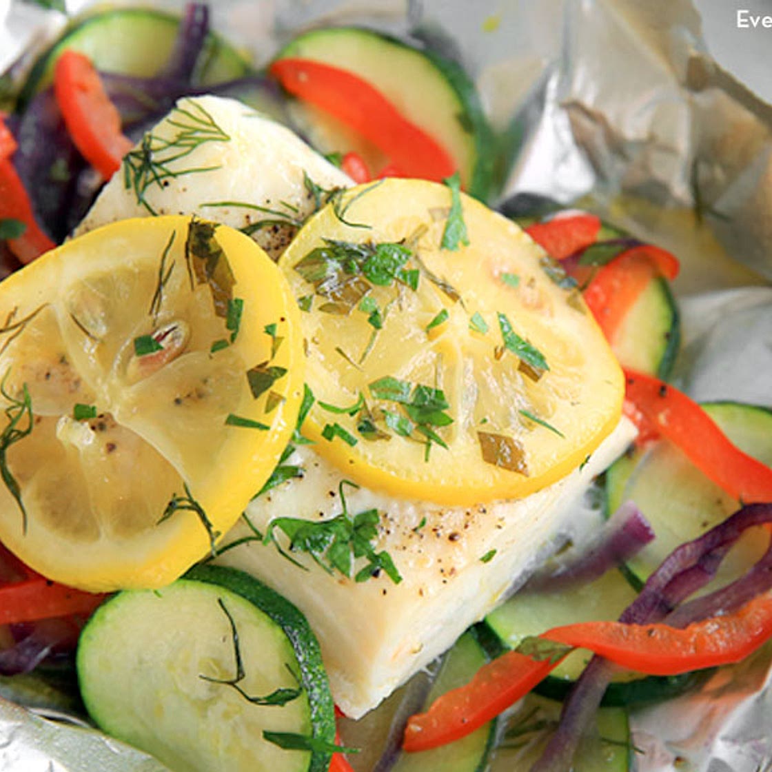Halibut and Veggie Foil Packet Recipe