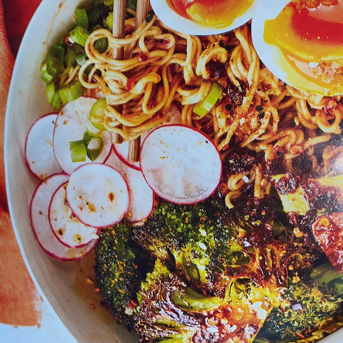Roast broccoli & sesame ramen noodle bowls