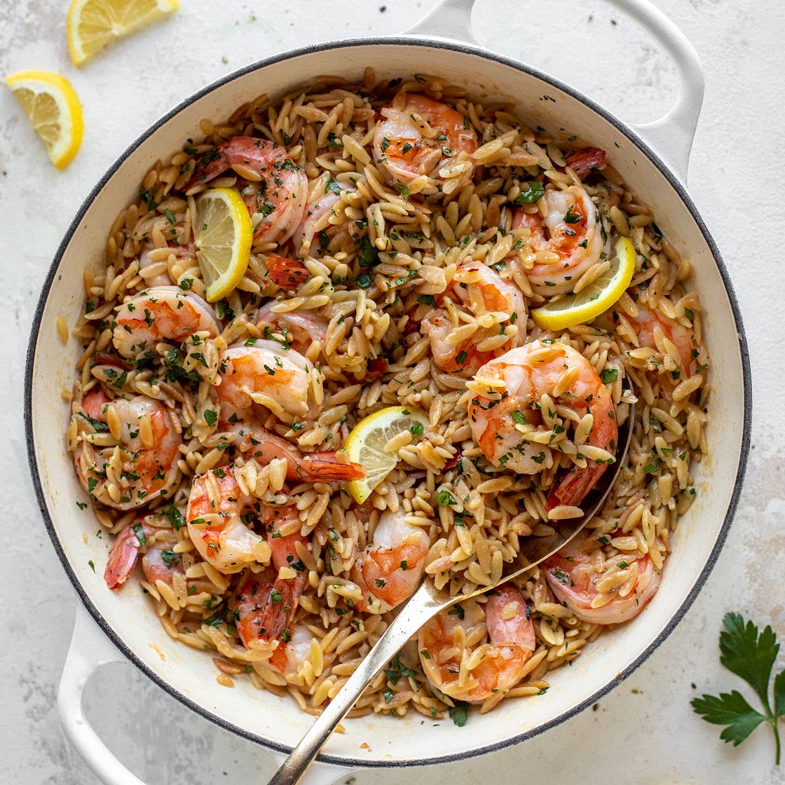 Garlic Butter Shrimp & Orzo
