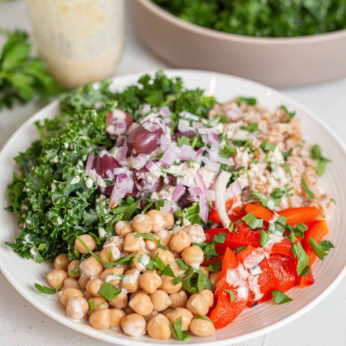 Mediterranean Farro Salad Bowls
