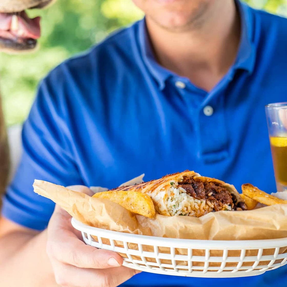 (HUGE) Grilled BBQ Brisket Pulled Beef Burritos