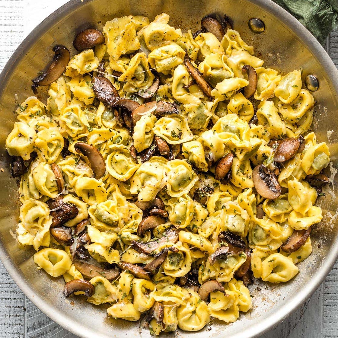 Tortellini with Mushrooms, Butter, and Parmesan