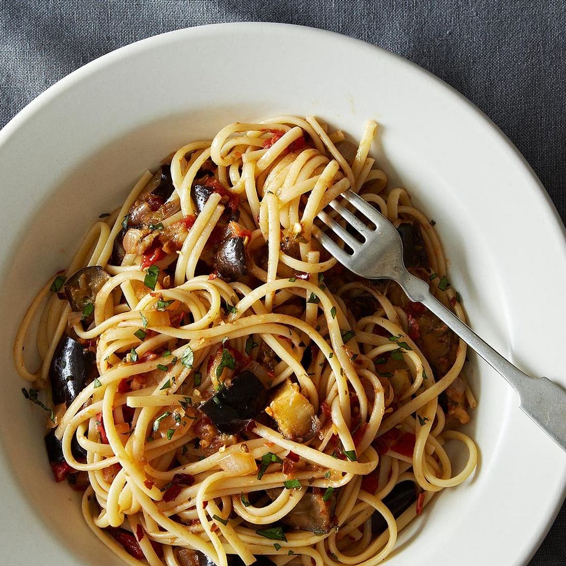 Spicy Eggplant Pasta
