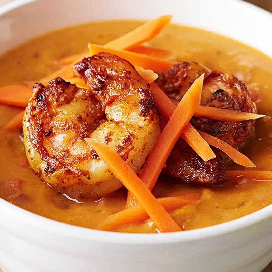 Moroccan shrimp and peanut soup