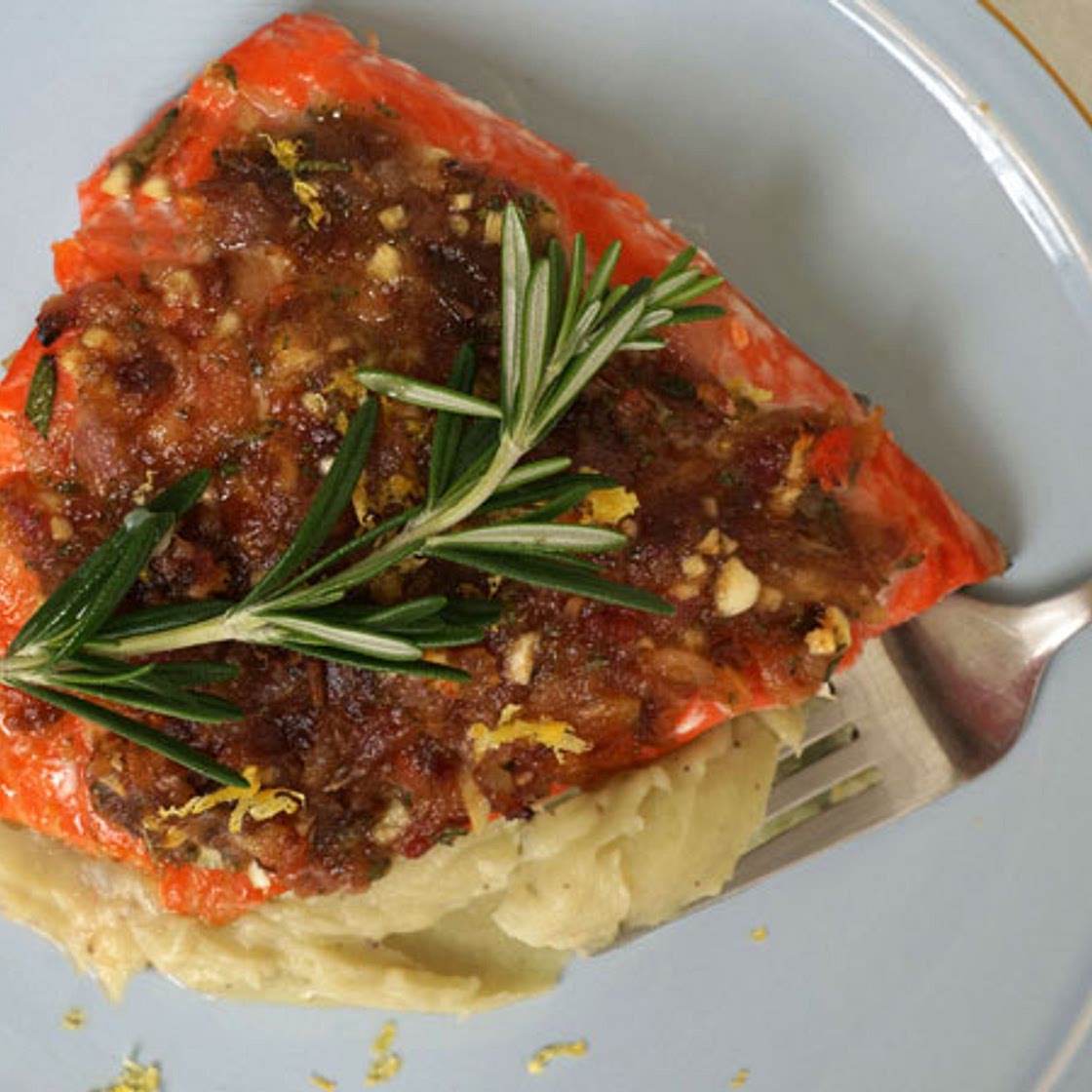 Bacon-Date Crusted Salmon
