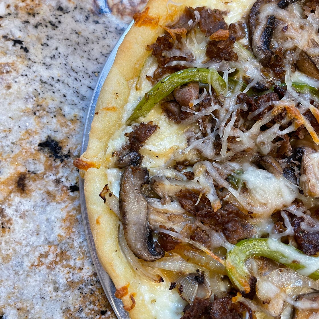 Philly Cheesesteak Pizza w/ Fathead Dough