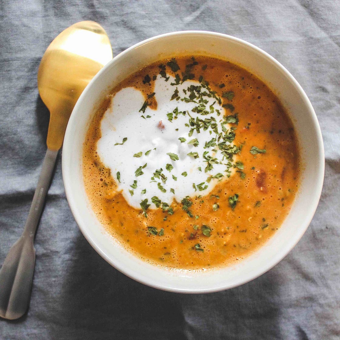 Yotam Ottolenghi's Curried Lentil & Coconut Soup - Vegan - Hadrien Bennett