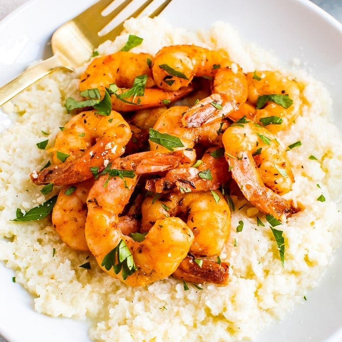 Cauliflower Shrimp and Grits
