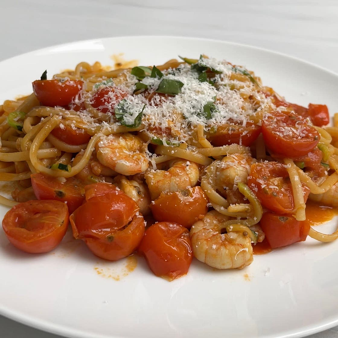 Prawn linguine 