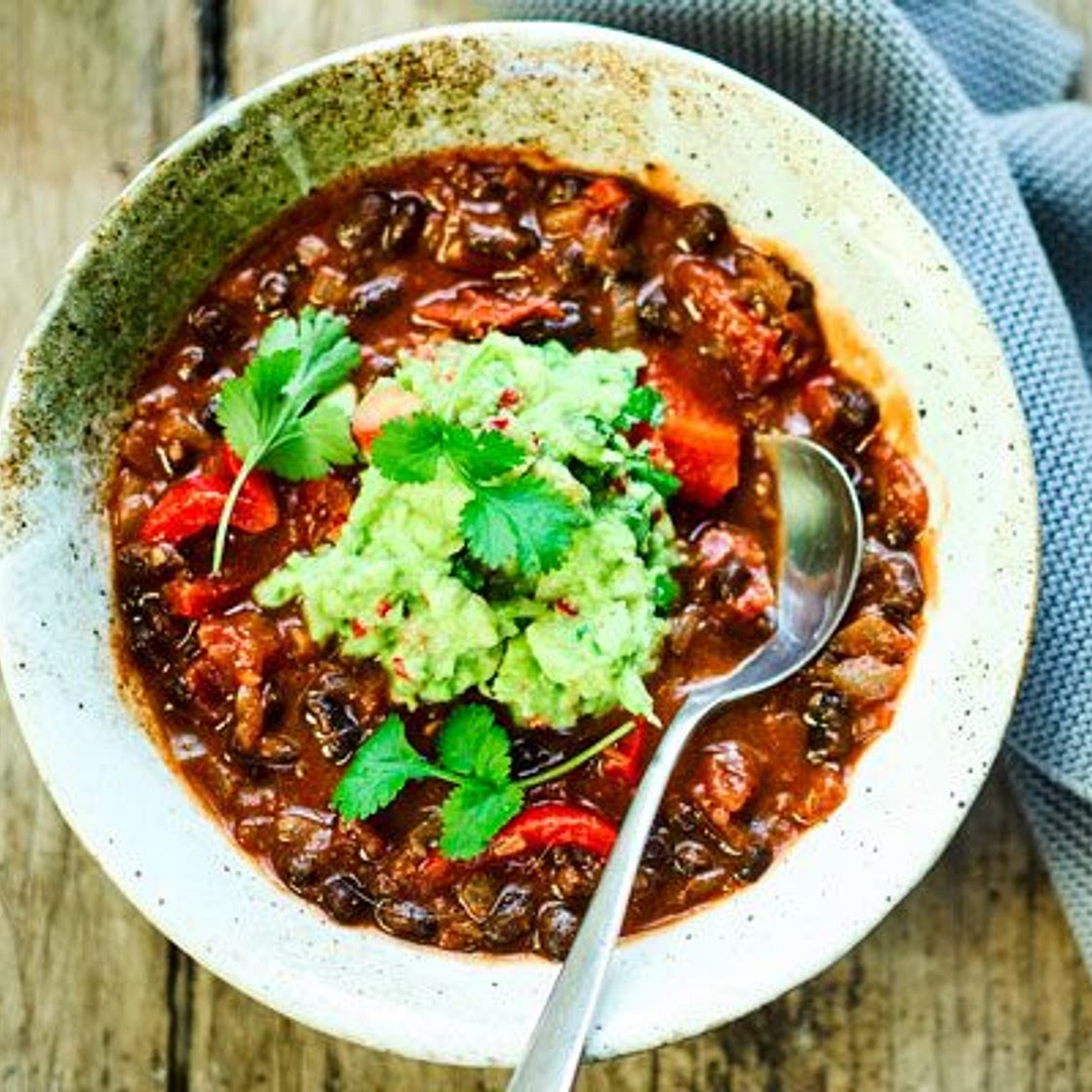 Mexican bean soup with guacamole MY