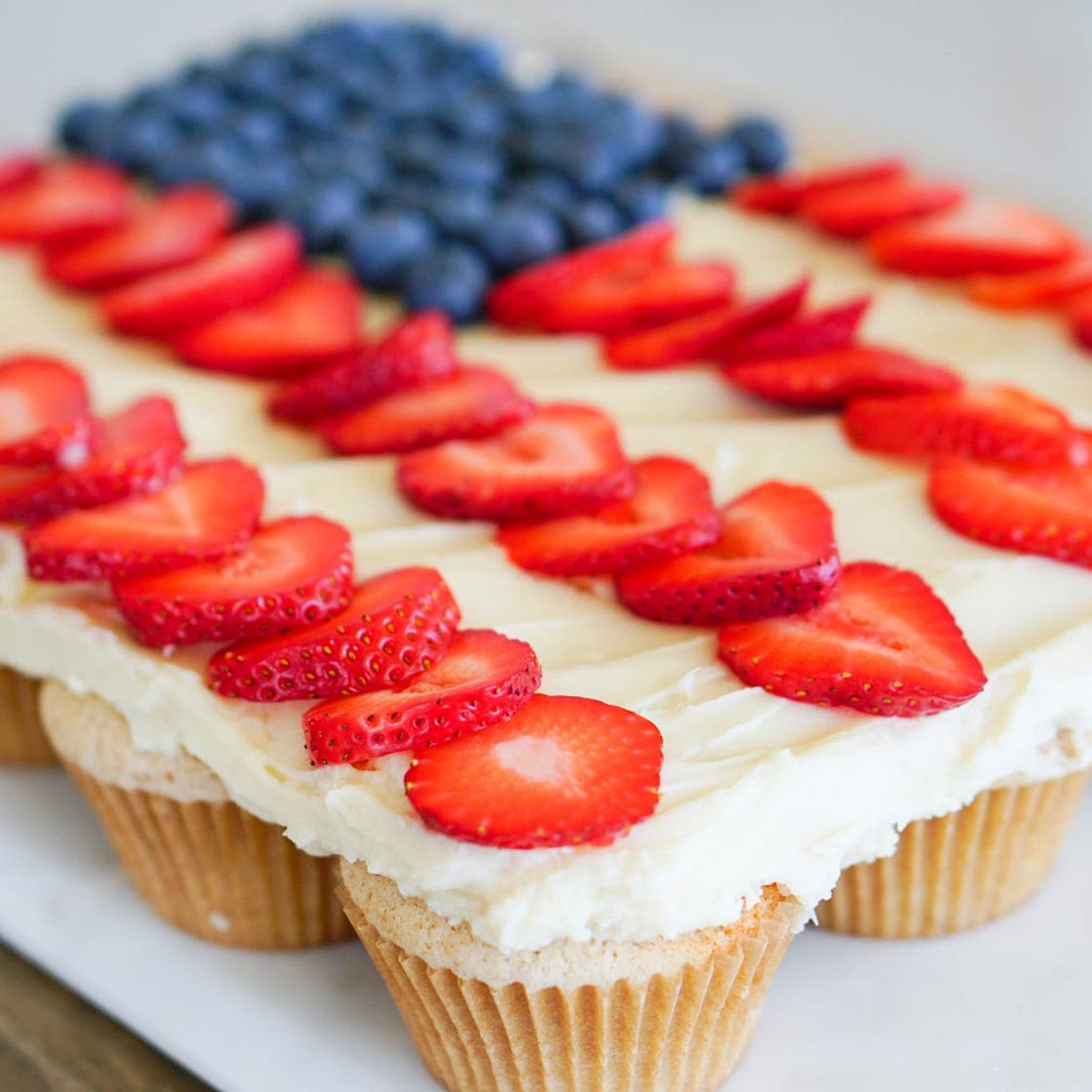 Pull-Apart Strawberry Cupcakes with Cream Cheese Frosting