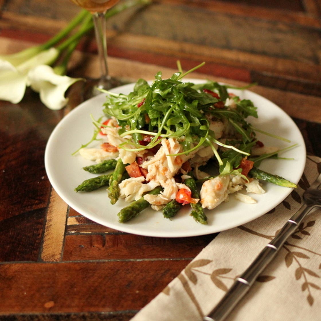 Asparagus and Crab Salad, sugar free crab salad, gluten free crab salad