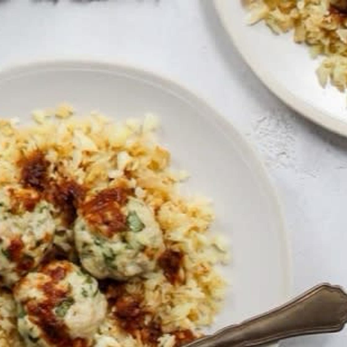 Teriyaki Chicken Meatballs & Parsnip Rice