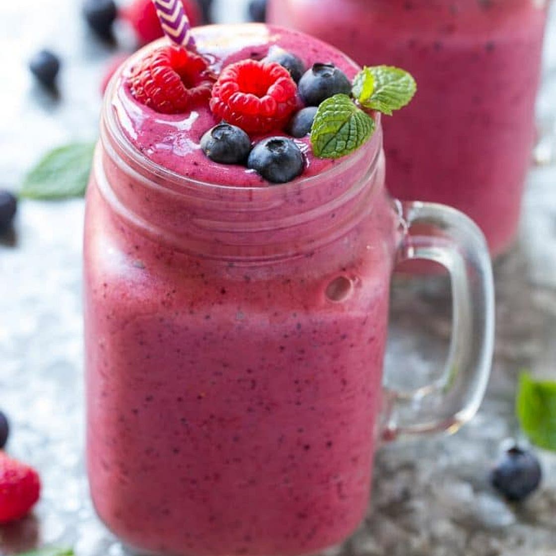 Very berry vanilla protein smoothie