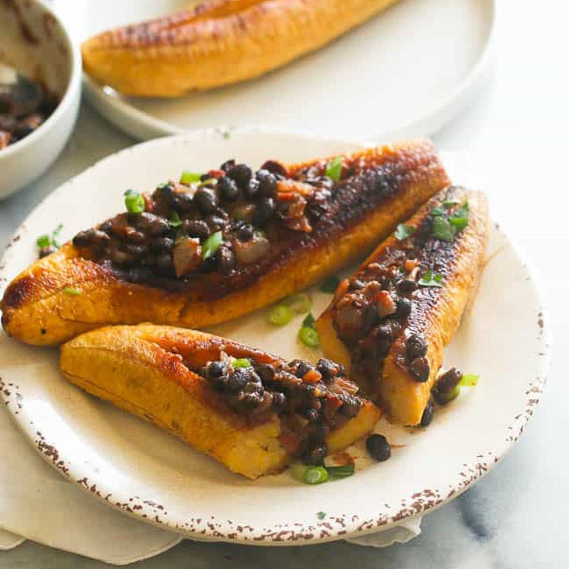 Baked Stuffed Plantains (Vegan)