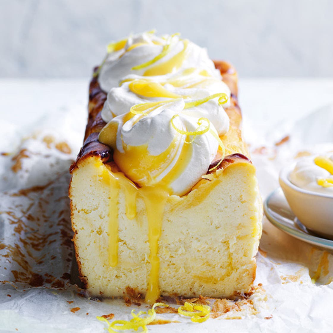 Lemon curd Basque cheesecake
