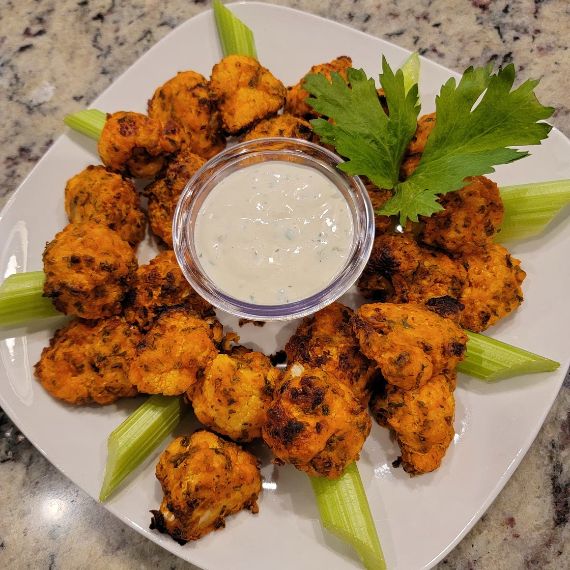 Air Fryer 4th of July Buffalo  Cauliflower Bites