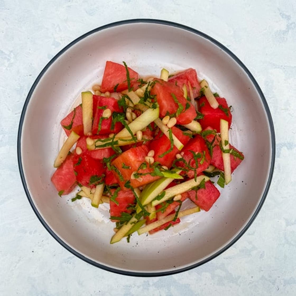 Watermelon and Apple Salad with Tamari Lime Dressing
